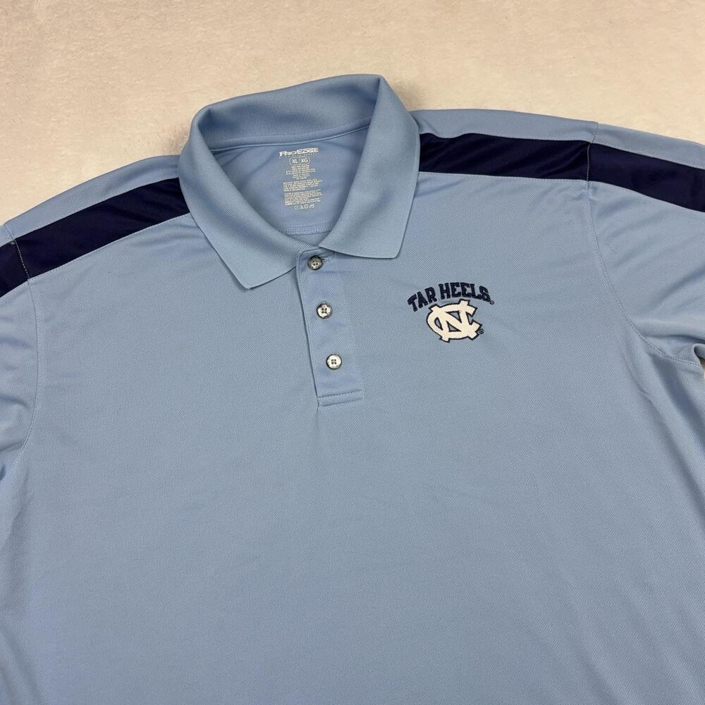 North Carolina Tar Heels ProEdge Short Sleeve Polo Shirt Men XL Blue Basketball